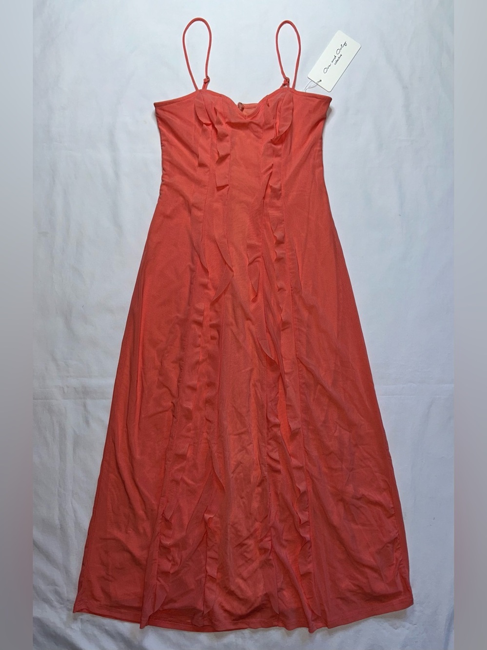 One & Only NWT Watermelon Pink Maxi Dress Spaghetti Strap Slip Dress L